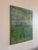 Striking large-scale abstract painting by Gavin Mc Groggan, featuring layered tones of green, blue, and soft yellow with...