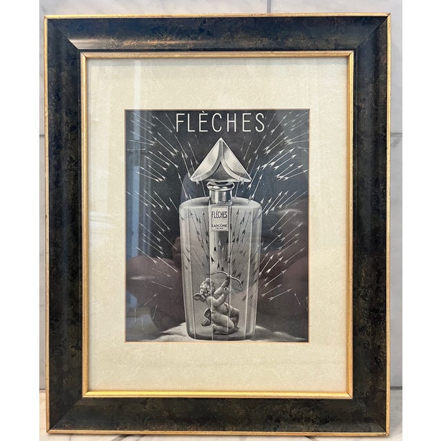 Vintage Fleches Perfume Ad From France - Framed For Sale In Saint Louis - Image 6 of 6