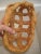 Mid 20th Century Vintage Handmade Woven Bread Dough Glazed Lattice Strip Bread Basket For Sale - Image 5 of 7