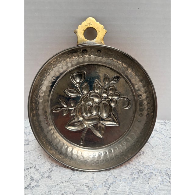 Vintage Hammered Copper Rose Pattern Jello Mold For Sale - Image 9 of 9