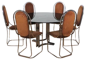 Dining Room Set by Alessandro Alprizzi, 1970s, Set of 7