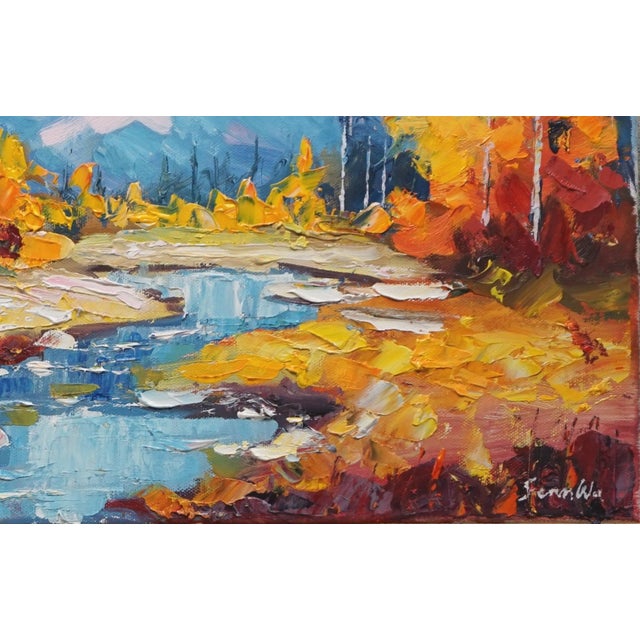 Original Oil Landscape, Autumn Colors in the Mountains For Sale - Image 4 of 5