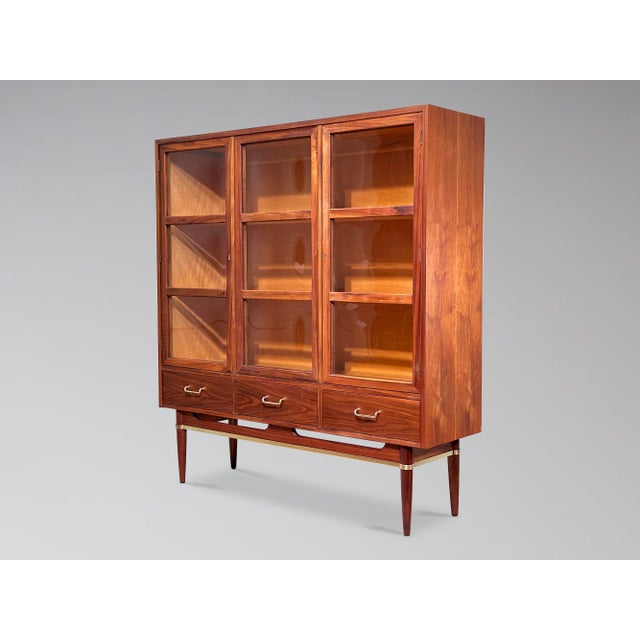 1960s Restored American of Martinsville Dania Bubble Glass China Cabinet Display Shelving by Merton Gershun For Sale - Image 5 of 13