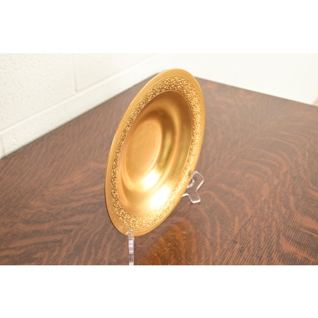 Early 20th Century Tiffany Studios New York Bronze Doré Shallow Bowl or Plate With Decorative Border For Sale - Image 5 of 13