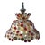 Mid Century Modern Chunk Polychrome Jewel & Gilt Frame Hanging Light For Sale
