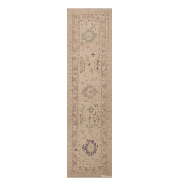 Nazmiyal Collection Turkish Oushak Design Modern Runner Rug For Sale