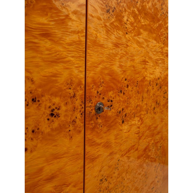 Wood Vintage Wardrobe in Burl Wood Veneer, Czechoslovakia, 1970 For Sale - Image 7 of 18