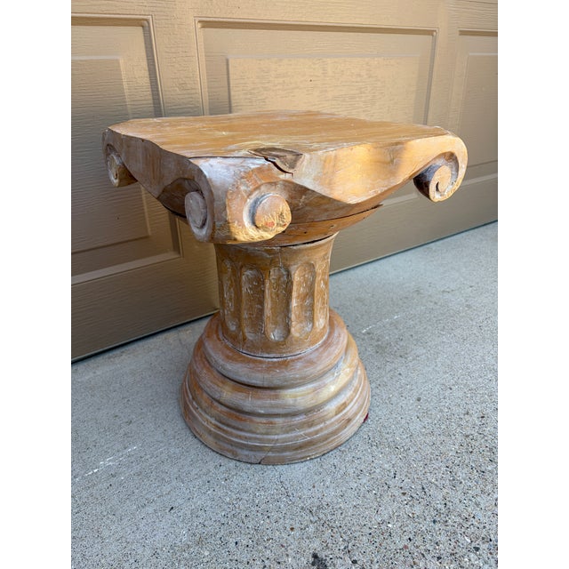 Late 20th Century Weathered Classical Column Pedestal in the Grand Tour Taste For Sale - Image 5 of 11