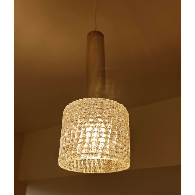 Vintage Brutalist Glass Pendant Lights from Kalmar, 1970s, Set of 3 For Sale - Image 6 of 16
