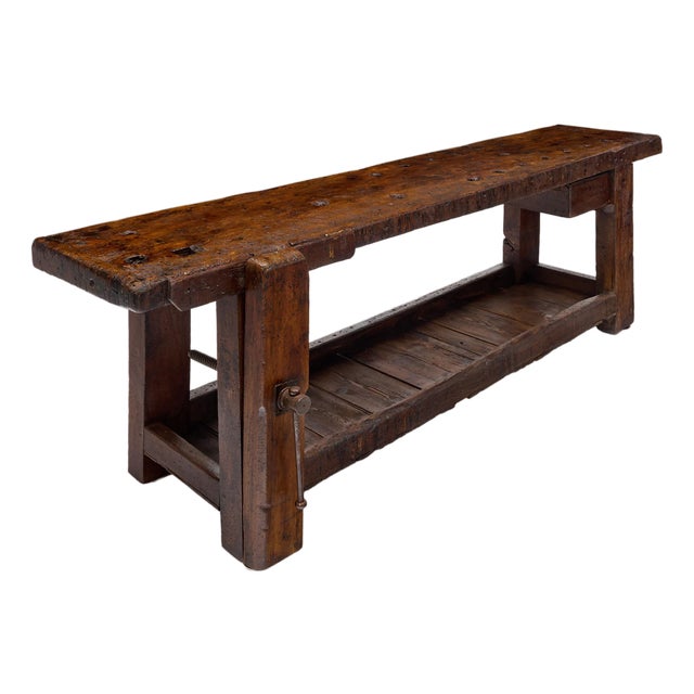 Grand, Antique French Workbench, Chestnut, Industrial, Circa 1920s For Sale