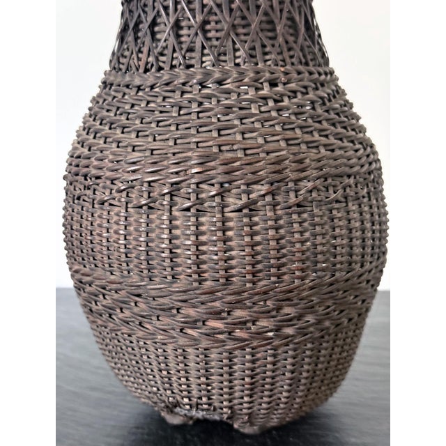 Antique Japanese Hanging Ikebana Bamboo Basket For Sale In Atlanta - Image 6 of 12
