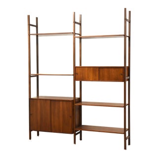 Mid Century Walnut Wall Unit For Sale