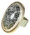 Modernist Silver and Granite Ring by Anders Högberg, 1973 For Sale