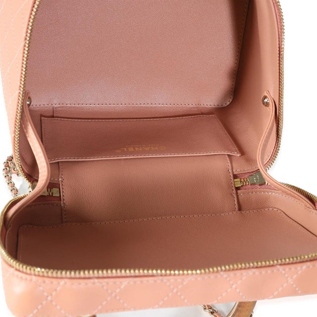 Pink Quilted Lambskin Knock On Wood Vanity Case For Sale - Image 9 of 9