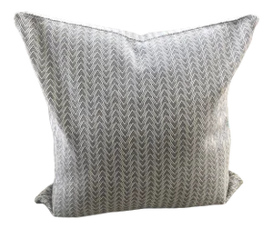 Thibaut Gatsby Cotton Flax Grey Herringbone Pillow Cover