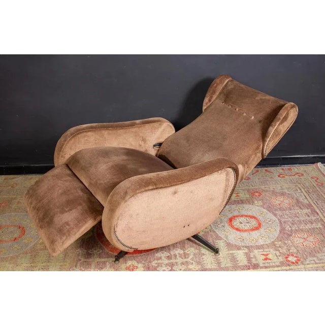 Metal Mid-Century Italian Reclinable Lounge Chair or Armchair, 1950 For Sale - Image 7 of 9