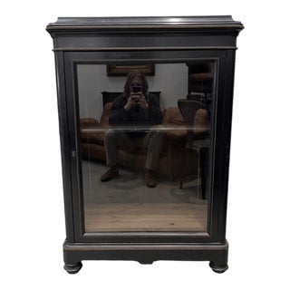 1870s French Cabinet With Brass Inlay For Sale