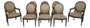 Set of 8 Louis XVI Style Oval Back Dining Chairs