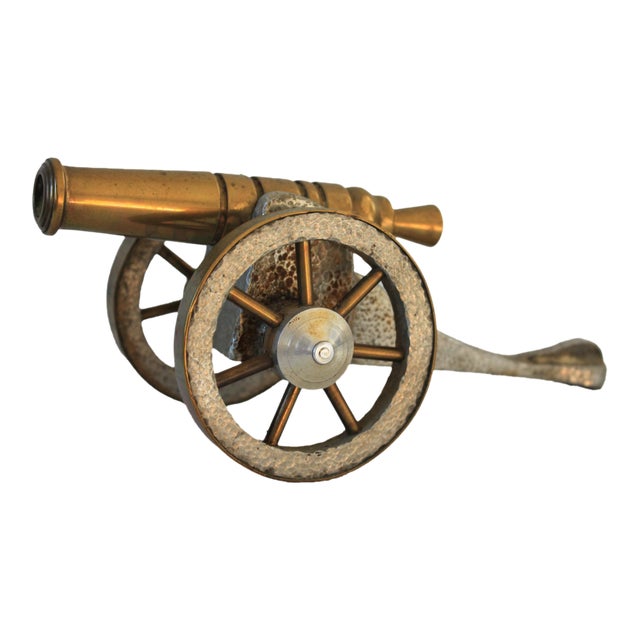 Vintage Brass and Metal Cannon For Sale