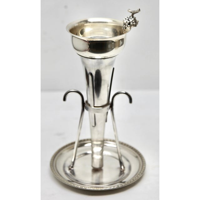 Metal Silver Plated Wine Bar Funnel For Sale - Image 7 of 15