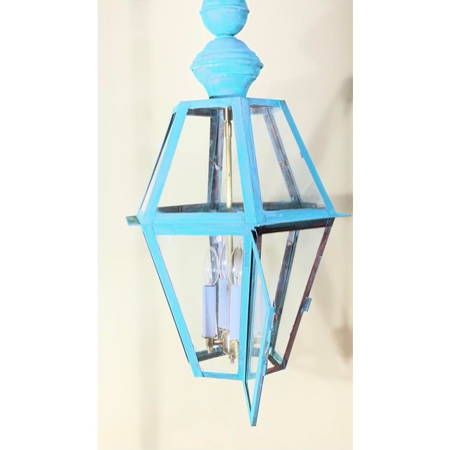 Large Single Solid Copper Hanging Lantern. 27” X 16” For Sale - Image 14 of 15