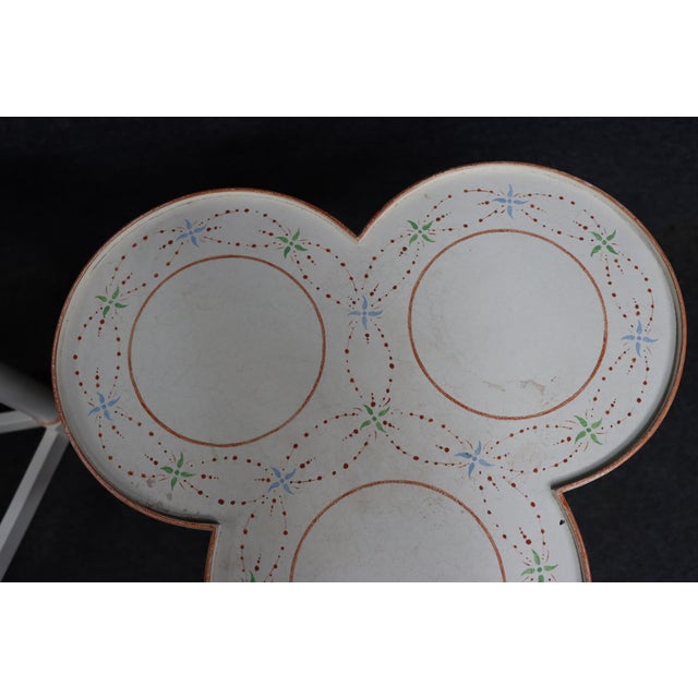 Pair of Vintage Hand-Painted Tri-Lobe Accent Tables For Sale - Image 10 of 13