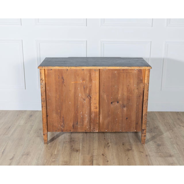 Gustavian Style Chest of Drawers in Black with Brass Hardware and Carved Details For Sale - Image 11 of 11