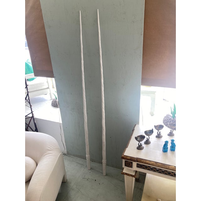 Modern Tony Duquette Faux Narwhal Tusks Handmade and Painted- A Pair For Sale - Image 3 of 10