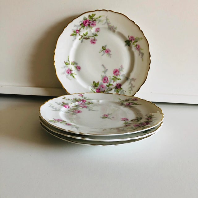 1960s Vintage Haviland France " Sylvia" Pattern Salad Plates S/4 For Sale - Image 5 of 5