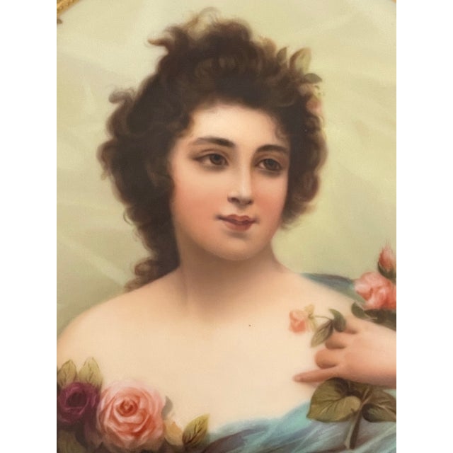 Antique Austrian Royal Vienna portrait porcelain handpainted plate. Exceptional quality collectible.