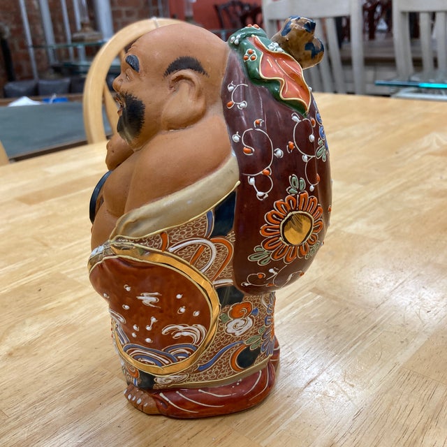 Early 20th Century Japanese Antique Kutani Hotei Buddha For Sale - Image 4 of 6