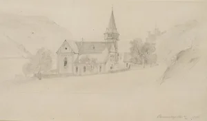 Clemens Chapel near Trechtingshausen, 1855, Pencil