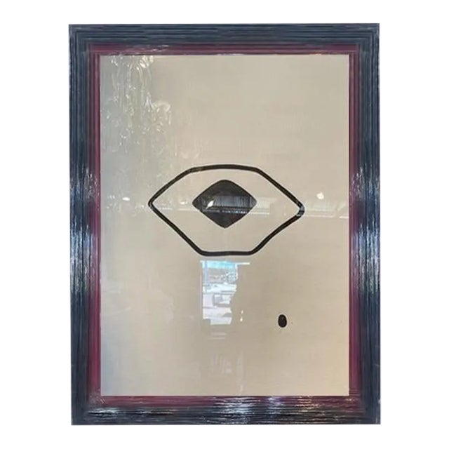 1970s Symbol Lithograph by B. Kızıltoprak – Framed Artwork For Sale