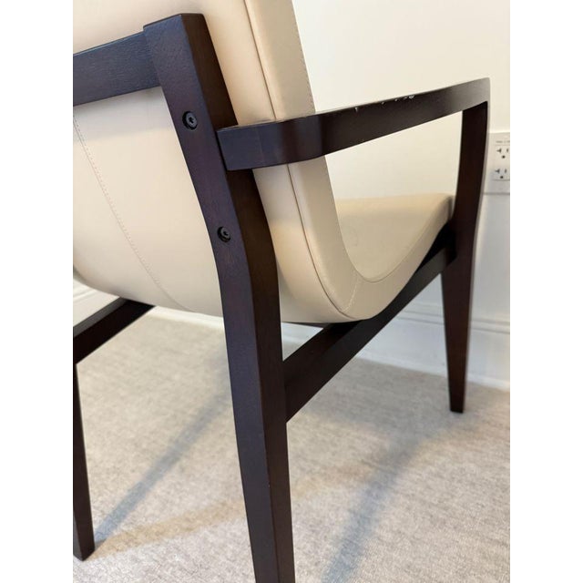 Holly Hunt Pair of Holly Hunt Leather Siren Armchairs For Sale - Image 4 of 11