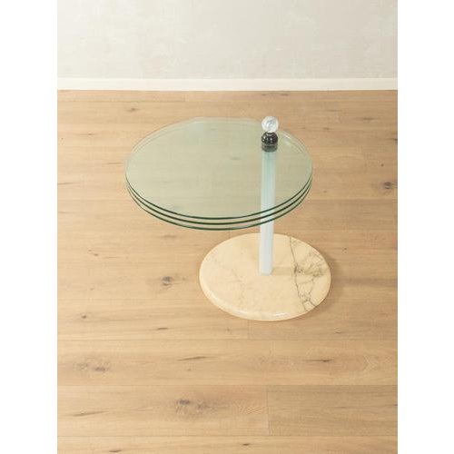 Vintage Postmodern Glass and Marble Side Table For Sale - Image 10 of 14