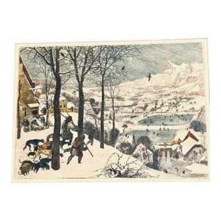 The Hunters in the Snow (1565) by the Dutch and Flemish Renaissance Painter Pieter Bruegel the Elder. For Sale