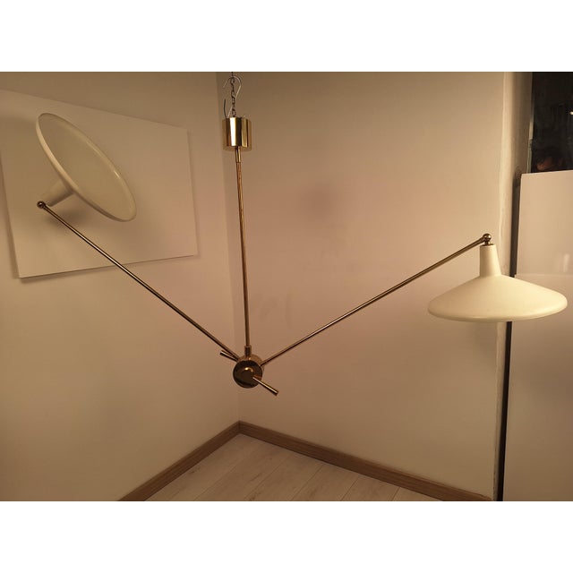 Metal Snodone Chandelier with Double Cone White Handle from Fedele Papagni, 1990s For Sale - Image 7 of 9