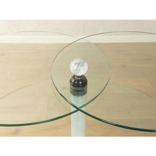 Vintage Postmodern Glass and Marble Side Table For Sale - Image 11 of 14