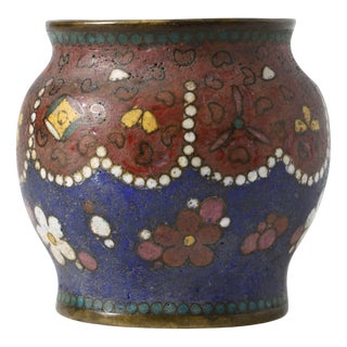 Japanese Cloisonne Enamel Vase, 1800s For Sale