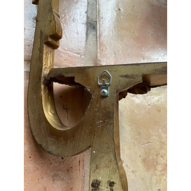 Gold Pair of Vintage French Style Giltwood Display Shelf For Sale - Image 8 of 13