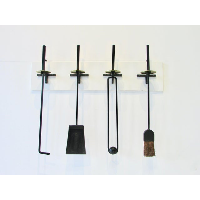 Mid 20th Century Mel Bogart Wall Mounted Fireplace Tools - Set of 4 For Sale - Image 9 of 10