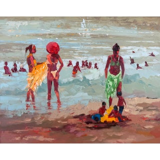 Footnotes of a Holiday I, Unique Impasto Painting by Godfrey Afebuame (2026) Oil on Canvas For Sale