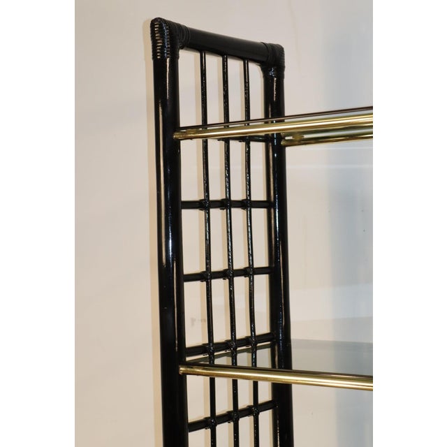 Vintage Shelf in Smoked Glass and Bamboo-Style Frame, 1970s For Sale - Image 4 of 17