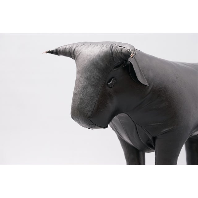 Leather Bull Stool attributed to Dimitri Omersa for Valenti, 1965 For Sale - Image 5 of 14