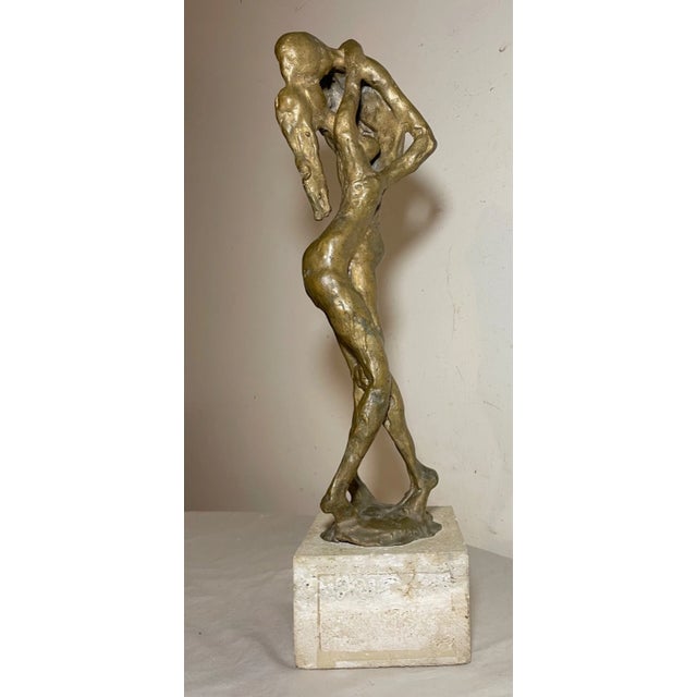 1970s Large Vintage Milton Elting Hebald American Embrace Bronze Nude Sculpture Statue For Sale - Image 5 of 15