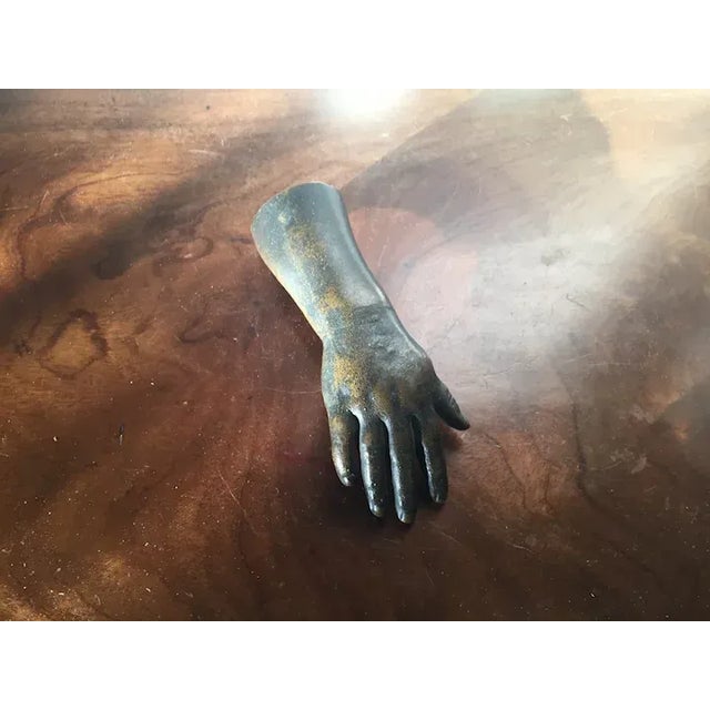 Metal Antique 19th Century Grand Tour Bronze Hand Sculpture Paperweight For Sale - Image 7 of 12