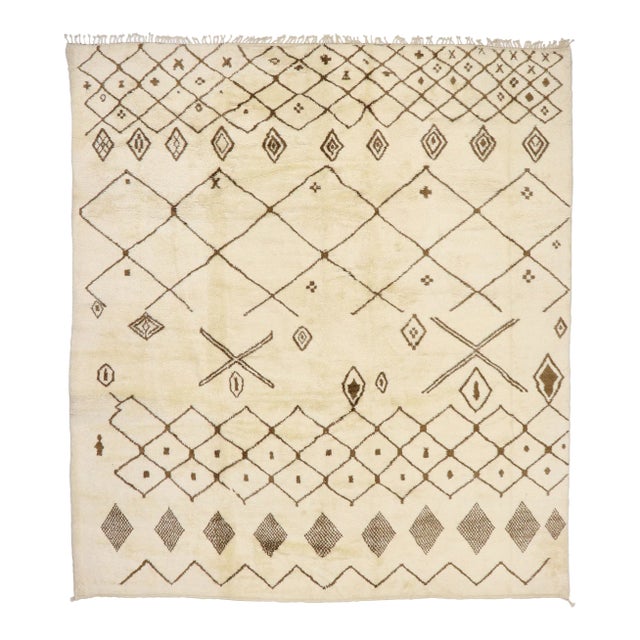 Contemporary Beni Mrirt Moroccan Rug, 11'11 X 13'02 For Sale