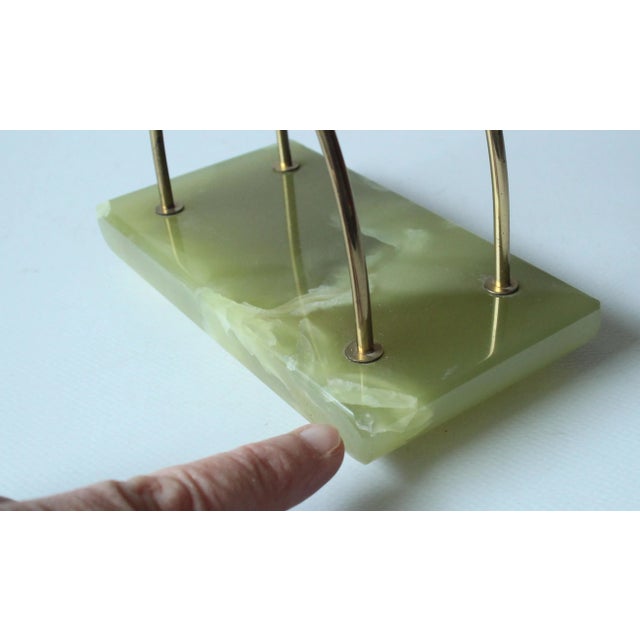 Metal Mid Century Onyx and Brass Letter Holder For Sale - Image 7 of 7