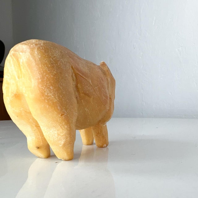 1940s Folk Art Modern Vintage Pig Castile Soap Sculpture Carving For Sale - Image 9 of 11