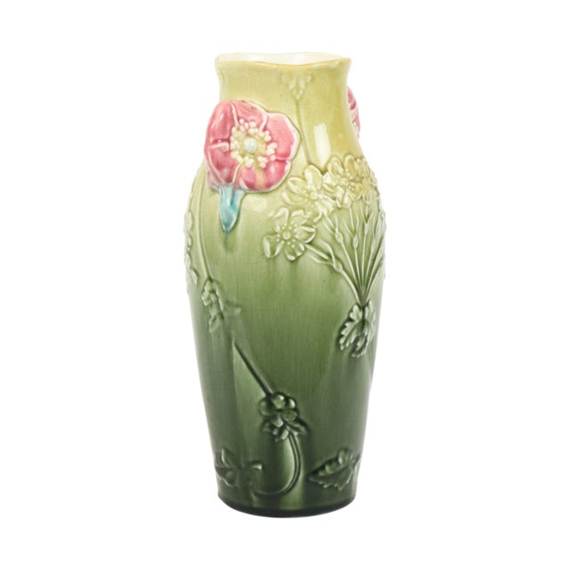 Art Nouveau French Majolica Vase by Gustave De Bruyn, 1890s For Sale - Image 6 of 16
